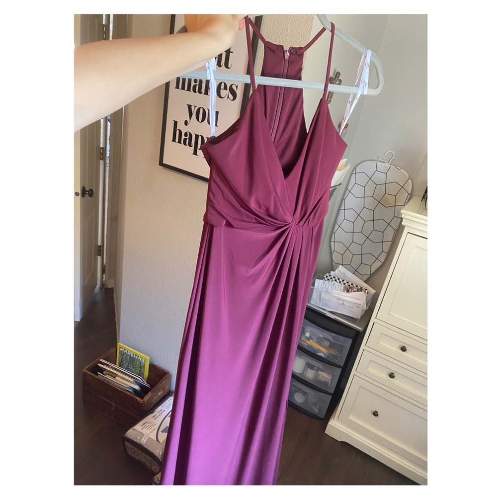David’s Bridal Burgundy Bridesmaid Dress